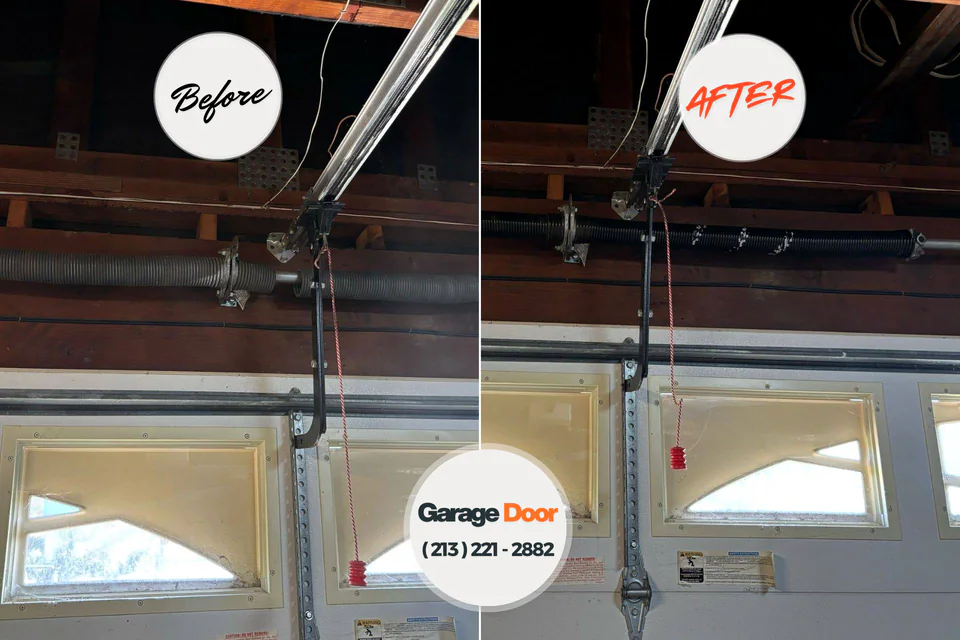 Before and after: garage door repair Muncie, IN